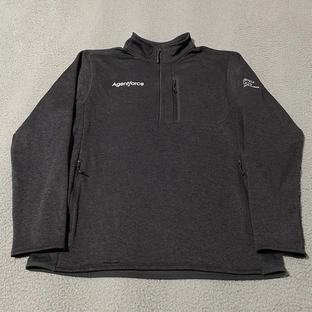 Salesforce Agentforce Pullover North Face Men Large Gray 1/4 Zip Employee Office